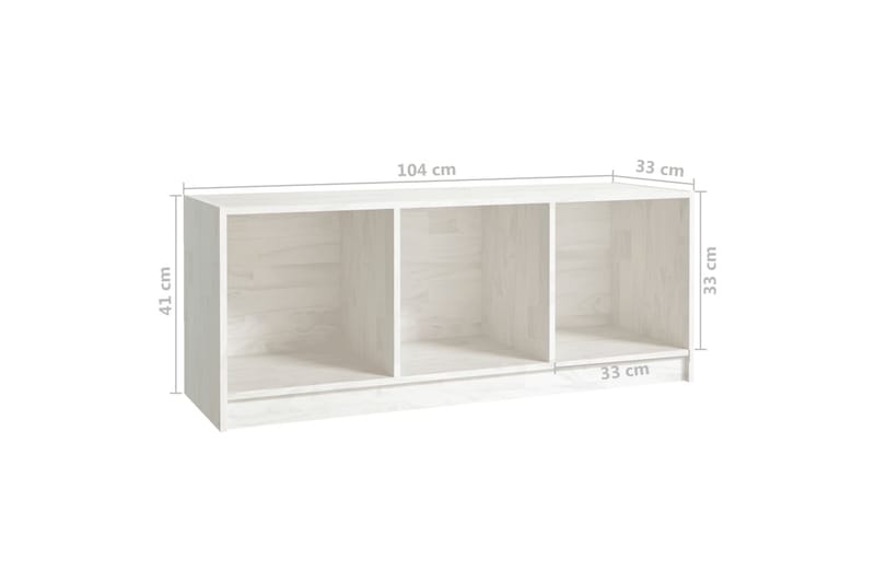 TV-bänk vit 104x33x41 cm massiv furu - Vit - TV bänk & mediabänk