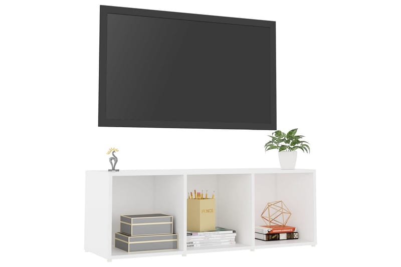 TV-bänk vit 107x35x37 cm spånskiva - Vit - Möbler - Tv möbel & mediamöbel - TV bänk & mediabänk