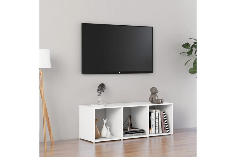 TV-bänk vit 107x35x37 cm spånskiva - Vit - Möbler - Tv möbel & mediamöbel - TV bänk & mediabänk