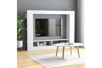 TV-bänk vit 152x22x113 cm spånskiva