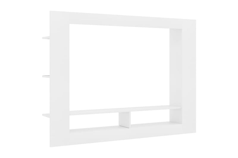 TV-bänk vit 152x22x113 cm spånskiva - Vit - TV bänk & mediabänk