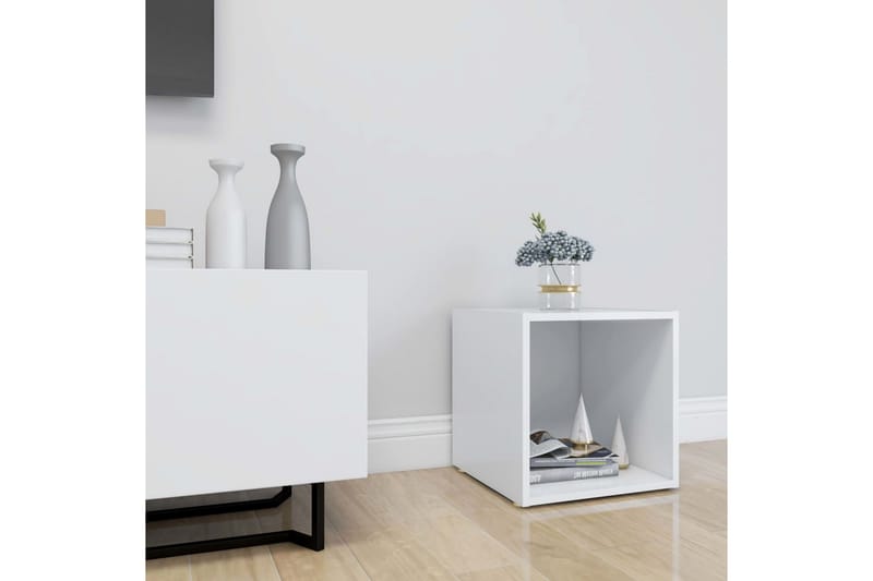TV-bänk vit 37x35x37 cm spånskiva - Vit - Möbler - Tv möbel & mediamöbel - TV bänk & mediabänk