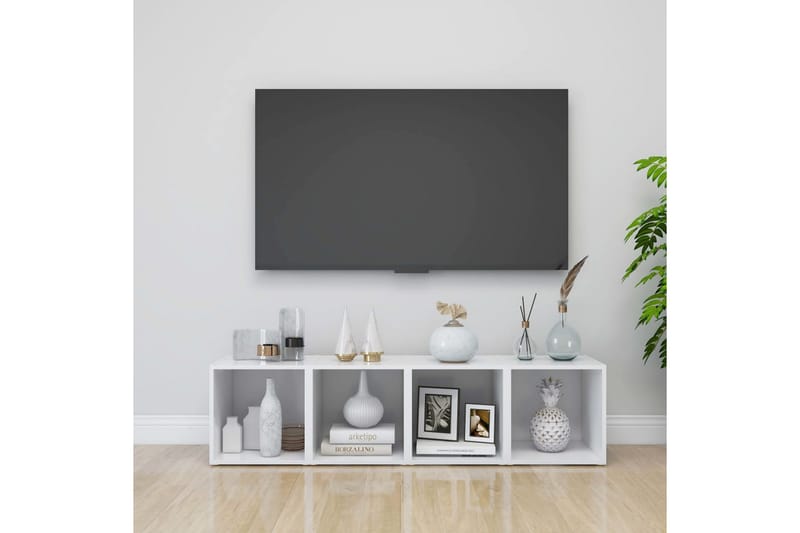 TV-bänk vit 37x35x37 cm spånskiva - Vit - Möbler - Tv möbel & mediamöbel - TV bänk & mediabänk