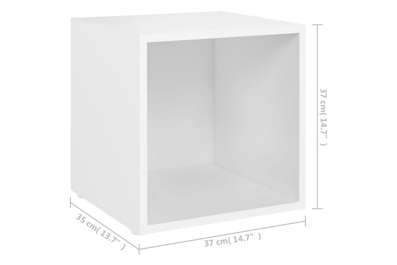 TV-bänk vit 37x35x37 cm spånskiva - Vit - Möbler - Tv möbel & mediamöbel - TV bänk & mediabänk