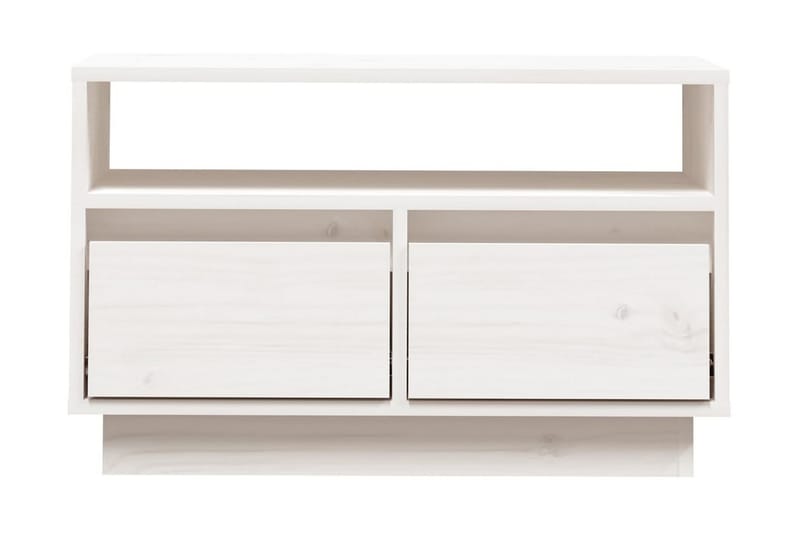Tv-bänk vit 60x35x37 cm massiv furu - Vit - Möbler - Tv möbel & mediamöbel - TV bänk & mediabänk