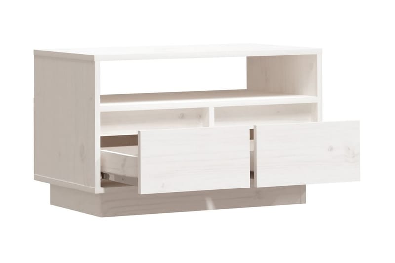 Tv-bänk vit 60x35x37 cm massiv furu - Vit - Möbler - Tv möbel & mediamöbel - TV bänk & mediabänk