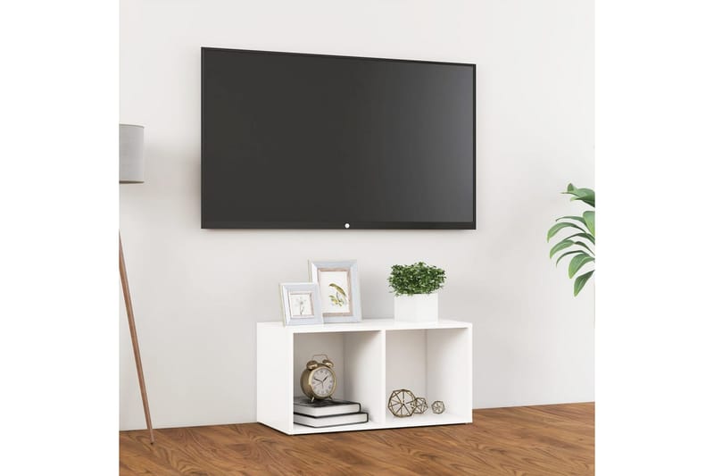 TV-bänk vit 72x35x36,5 cm spånskiva - Vit - TV bänk & mediabänk