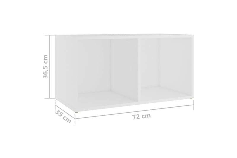 TV-bänk vit 72x35x36,5 cm spånskiva - Vit - Möbler - Tv möbel & mediamöbel - TV bänk & mediabänk