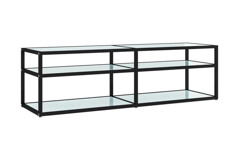 TV-bänk vit marmor 140x40x40,5 cm härdat glas - Vit - Möbler - Tv möbel & mediamöbel - TV bänk & mediabänk