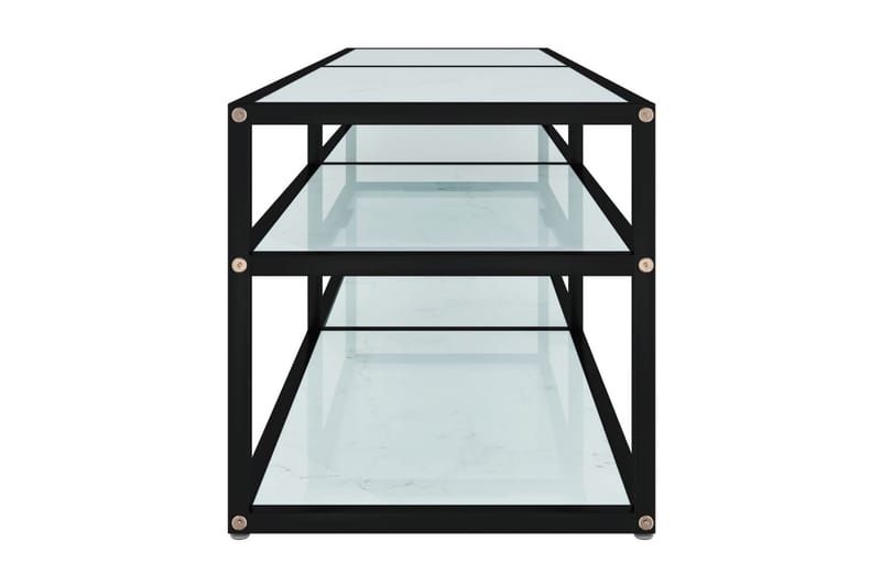 TV-bänk vit marmor 140x40x40,5 cm härdat glas - Vit - Möbler - Tv möbel & mediamöbel - TV bänk & mediabänk