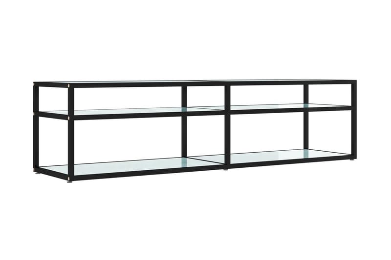 TV-bänk vit marmor 160x40x40,5 cm härdat glas - Vit - Möbler - Tv möbel & mediamöbel - TV bänk & mediabänk