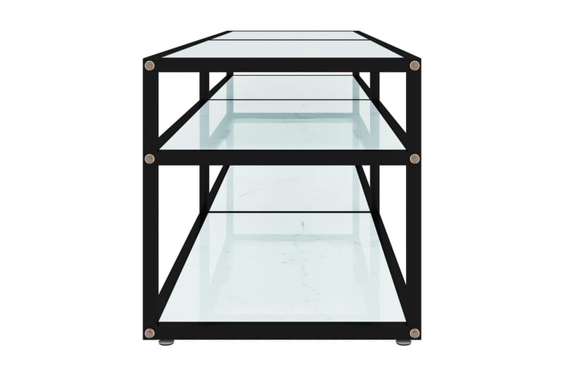 TV-bänk vit marmor 160x40x40,5 cm härdat glas - Vit - Möbler - Tv möbel & mediamöbel - TV bänk & mediabänk