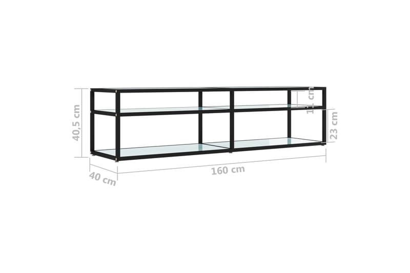 TV-bänk vit marmor 160x40x40,5 cm härdat glas - Vit - Möbler - Tv möbel & mediamöbel - TV bänk & mediabänk