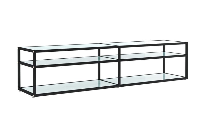 TV-bänk vit marmor 180x40x40,5 cm härdat glas - Vit - Möbler - Tv möbel & mediamöbel - TV bänk & mediabänk