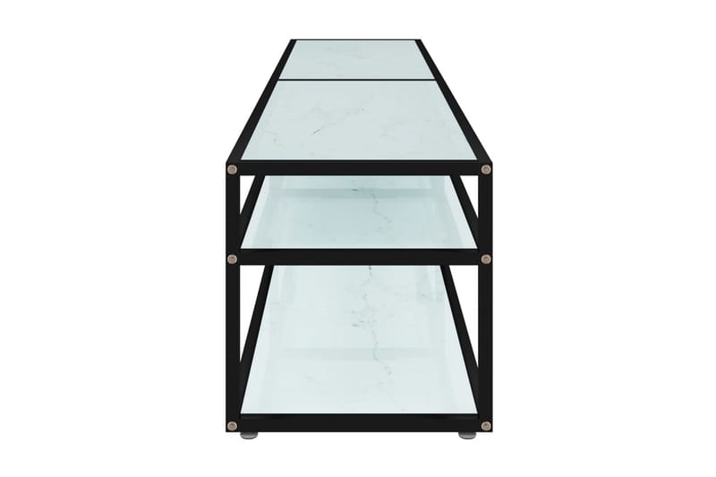 TV-bänk vit marmor 180x40x40,5 cm härdat glas - Vit - Möbler - Tv möbel & mediamöbel - TV bänk & mediabänk
