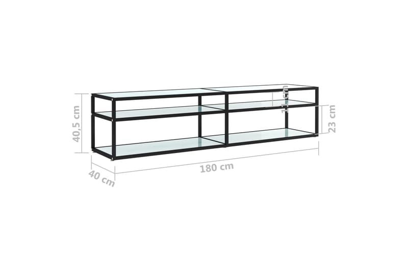 TV-bänk vit marmor 180x40x40,5 cm härdat glas - Vit - Möbler - Tv möbel & mediamöbel - TV b�änk & mediabänk