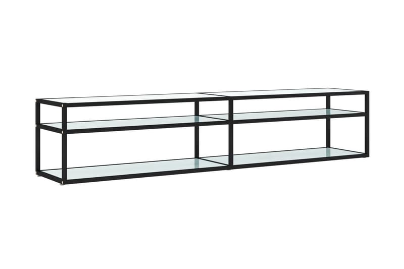 TV-bänk vit marmor 200x40x40,5 cm härdat glas - Vit - Möbler - Tv möbel & mediamöbel - TV bänk & mediabänk