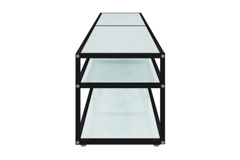 TV-bänk vit marmor 200x40x40,5 cm härdat glas - Vit - Möbler - Tv möbel & mediamöbel - TV bänk & mediabänk