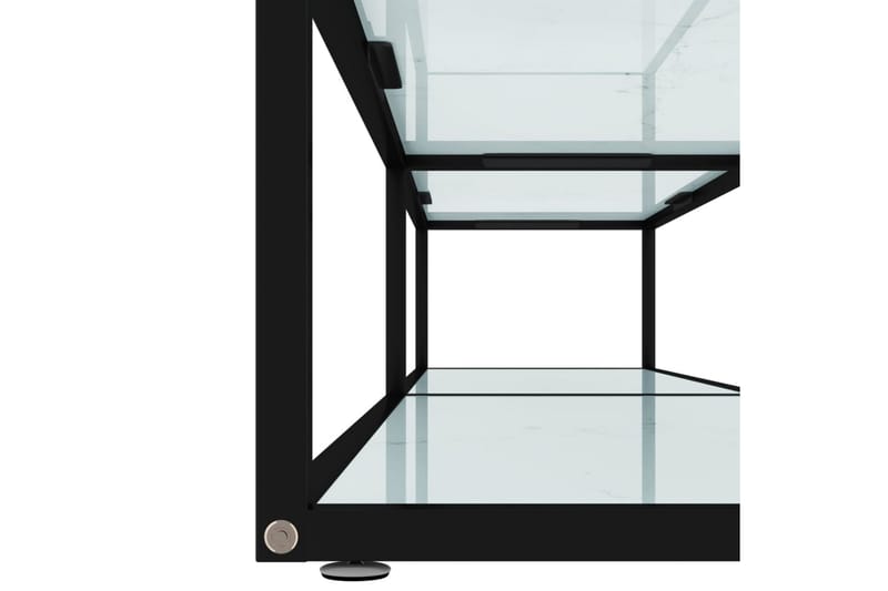 TV-bänk vit marmor 200x40x40,5 cm härdat glas - Vit - Möbler - Tv möbel & mediamöbel - TV bänk & mediabänk