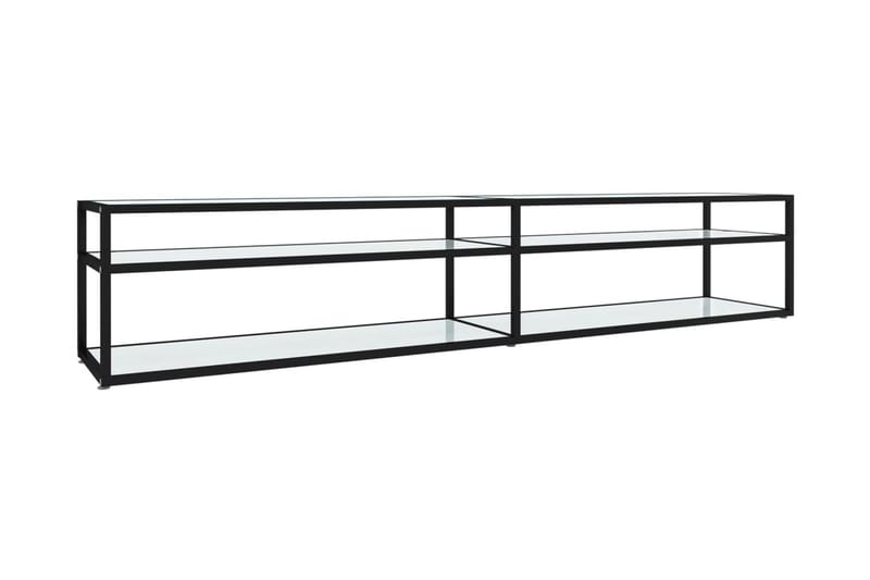 TV-bänk vit marmor 220x40x40,5 cm härdat glas - Vit - Möbler - Tv möbel & mediamöbel - TV bänk & mediabänk