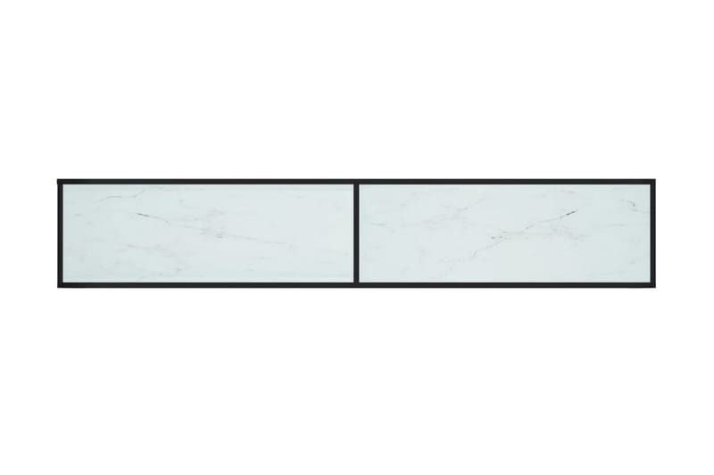TV-bänk vit marmor 220x40x40,5 cm härdat glas - Vit - Möbler - Tv möbel & mediamöbel - TV bänk & mediabänk