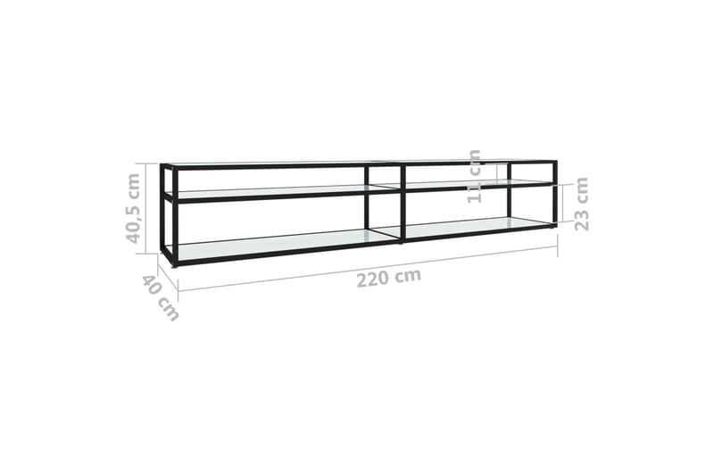 TV-bänk vit marmor 220x40x40,5 cm härdat glas - Vit - Möbler - Tv möbel & mediamöbel - TV bänk & mediabänk