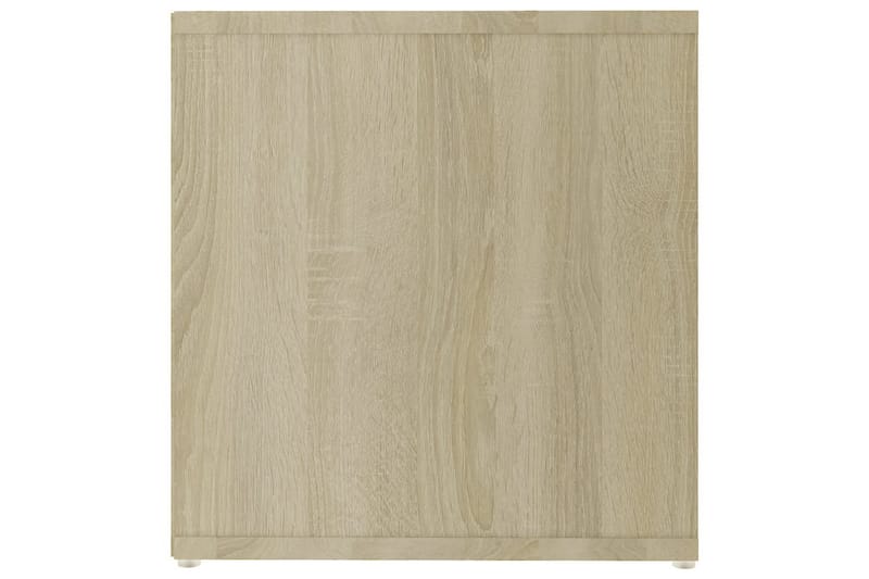 TV-bänk vit och sonoma-ek 142,5x35x36,5 cm spånskiva - Vit - Möbler - Tv möbel & mediamöbel - TV bänk & mediabänk