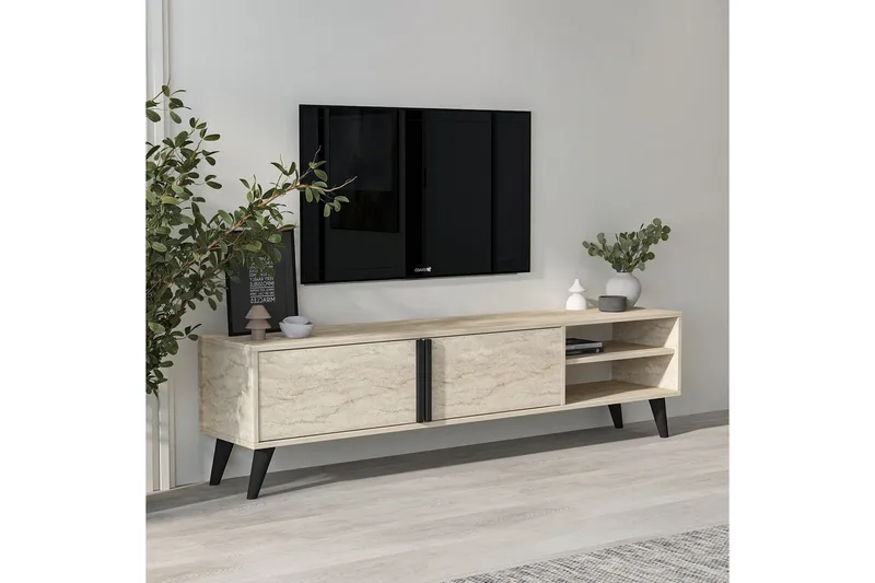 TV-bänk Ythmere Travertin - Travertin - Möbler - Tv möbel & mediamöbel - TV bänk & mediabänk