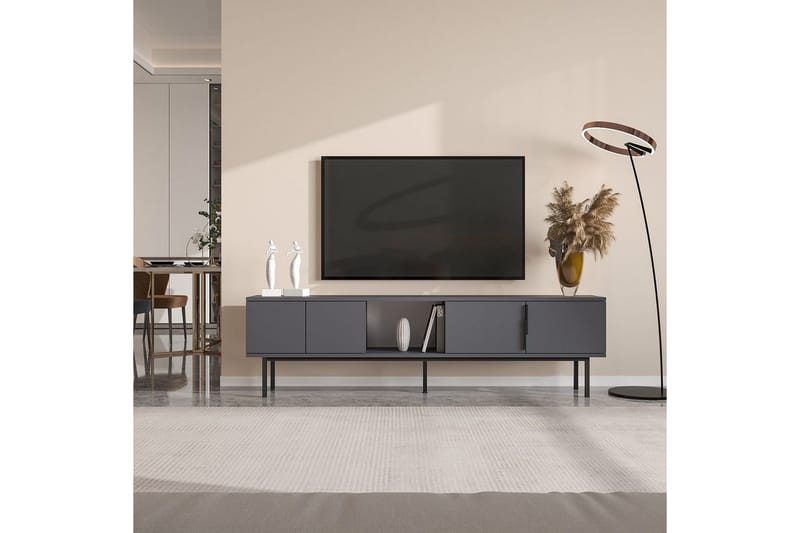 TV-bänk Zeiran Antracit - Antracit - Möbler - Tv möbel & mediamöbel - TV bänk & mediabänk