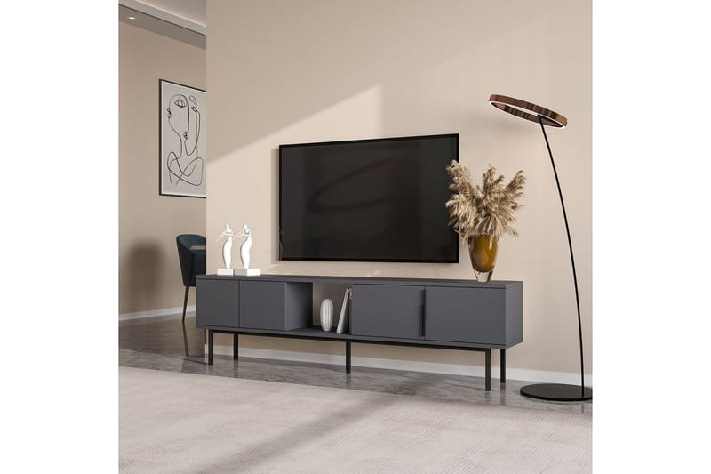 TV-bänk Zeiran Antracit - Antracit - Möbler - Tv möbel & mediamöbel - TV bänk & mediabänk