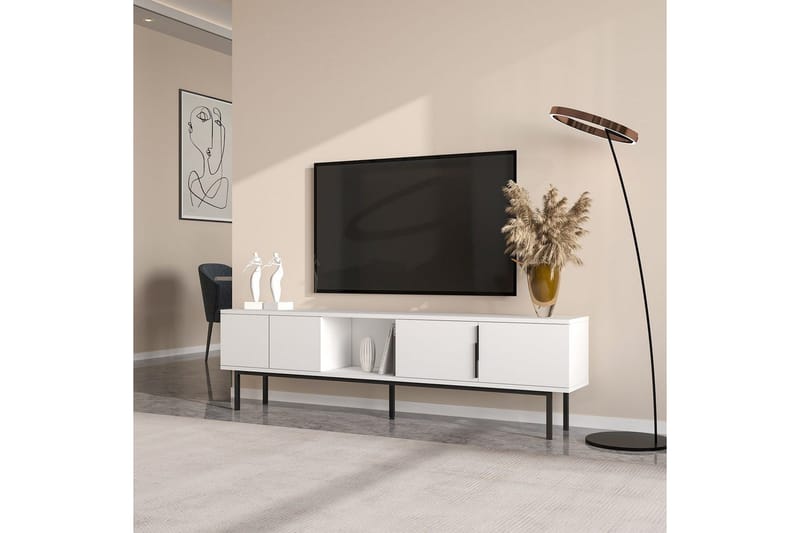 TV-bänk Zeiran Vit - Vit - Möbler - Tv möbel & mediamöbel - TV bänk & mediabänk