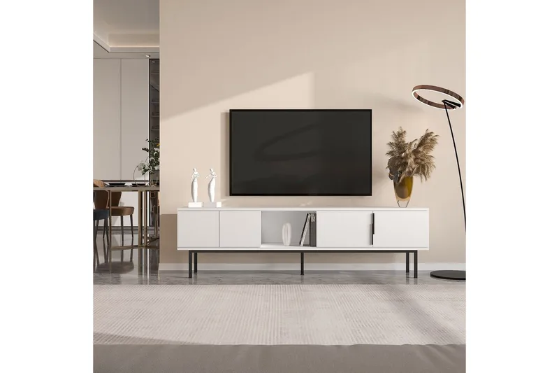 TV-bänk Zeiran Vit - Vit - Möbler - Tv möbel & mediamöbel - TV bänk & mediabänk