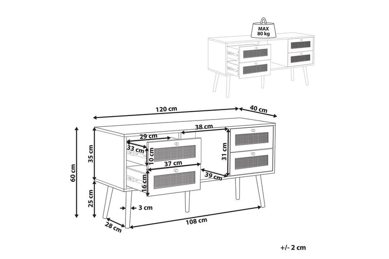 TV-bänk Perote - Möbler - Tv möbel & mediamöbel - TV bänk & mediabänk