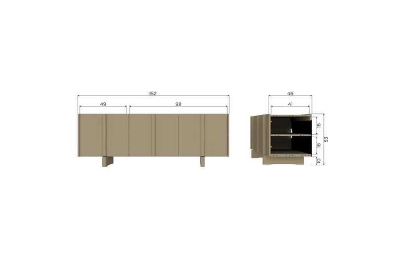TV-enhet Basu - Mossa, 152 cm - Möbler - Tv möbel & mediamöbel - TV skåp