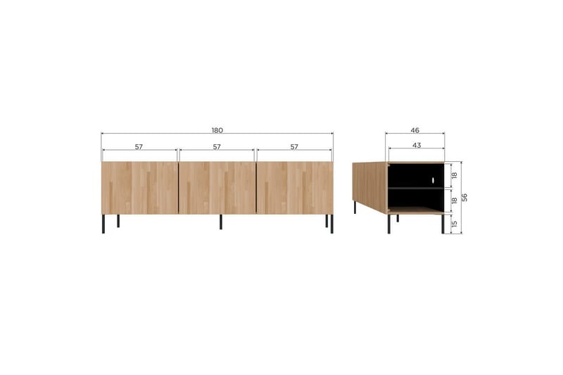 TV-enhet Bono - Naturlig, Ek - Möbler - Tv möbel & mediamöbel - TV skåp