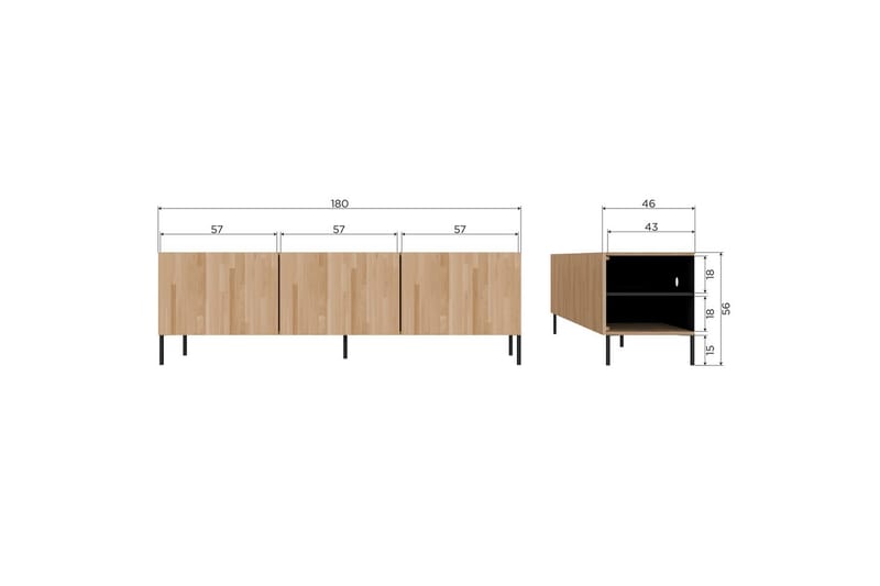 TV-enhet Bono - Naturlig, Ek - Möbler - Tv möbel & mediamöbel - TV skåp