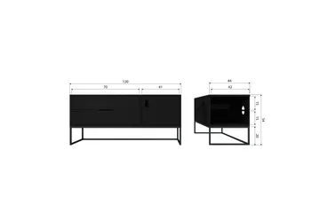 TV-enhet Silas - Blacknight, Ask, 120 cm - Möbler - Tv möbel & mediamöbel - TV bänk & mediabänk
