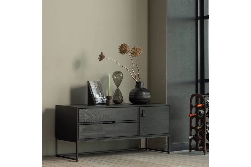 TV-enhet Silas - Blacknight, Ask, 120 cm - Möbler - Tv möbel & mediamöbel - TV bänk & mediabänk