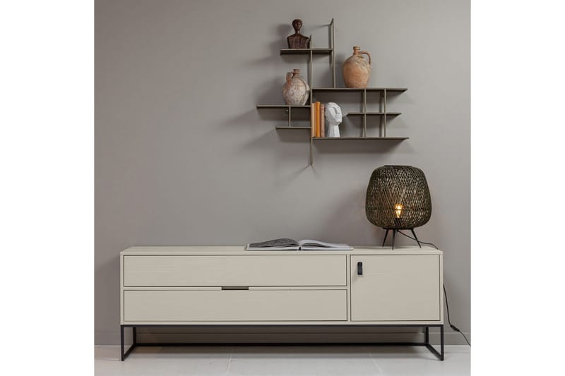 TV-enhet Silas - Damm, Borstat furu, 180 cm - Möbler - Tv möbel & mediamöbel - TV bänk & mediabänk