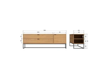 TV-enhet Silas - Ek, Ek, 180 cm - Möbler - Tv möbel & mediamöbel - TV bänk & mediabänk