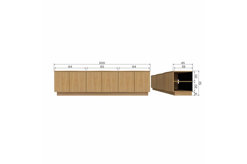 TV-enhet Zuma - 200 cm - Möbler - Tv möbel & mediamöbel - TV skåp