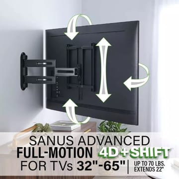 TV-Fäste Sanus 4D Max Vesa 400x400 32-65 Full Motion - Svart - Möbler - Tv möbel & mediamöbel - Mediastativ & väggfäste