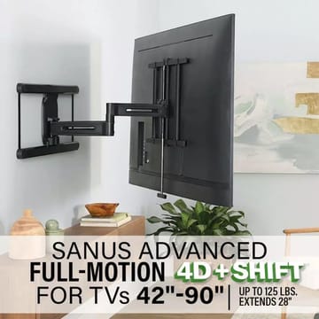 TV-Fäste Sanus 4D Max Vesa 600x400 42-90 Full Motion - Svart - Möbler - Tv möbel & mediamöbel - Mediastativ & väggfäste