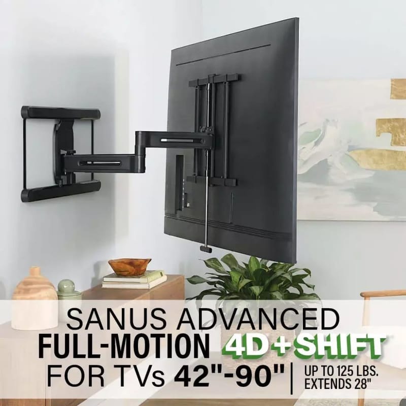 TV-Fäste Sanus 4D Max Vesa 600x400 42-90 Full Motion - Svart - Möbler - Tv möbel & mediamöbel - Mediastativ & väggfäste