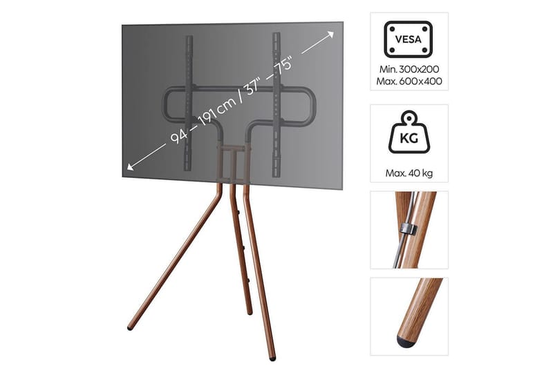 TV Golvstativ Hama Design Upp till 75 - Mörkbrun - Möbler - Tv möbel & mediamöbel - Mediastativ & väggfäste