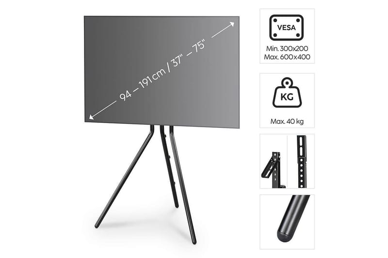 TV Golvstativ Hama Design Upp till 75 Svart - Svart - Möbler - Tv möbel & mediamöbel - Mediastativ & väggfäste