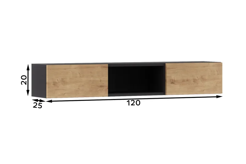 Anjal Tv-hylla 25x20 cm - Ek - Möbler - Tv möbel & mediamöbel - TV hylla