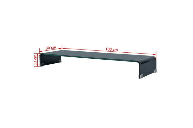 TV-bord glas svart 100x30x13 cm - Svart - Möbler - Tv möbel & mediamöbel - TV hylla