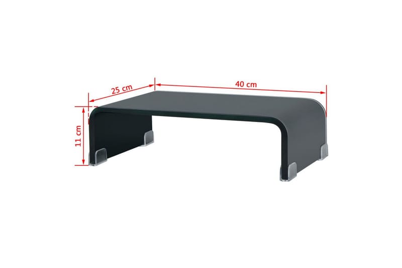 TV-bord glas svart 40x25x11 cm - Svart - Möbler - Tv möbel & mediamöbel - TV hylla