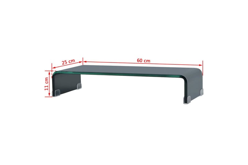 TV-bord glas svart 60x25x11 cm - Svart - Möbler - Tv möbel & mediamöbel - TV hylla